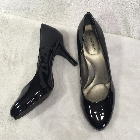 black patent shoes heels